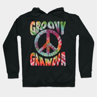 Groovy Hippie Tie Dye Vintage Peace Sign Groovy Grandpa Hoodie